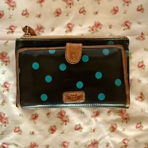 Consuela Polka Dot Wallet with Brown Trim